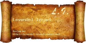 Levendel Izrael névjegykártya